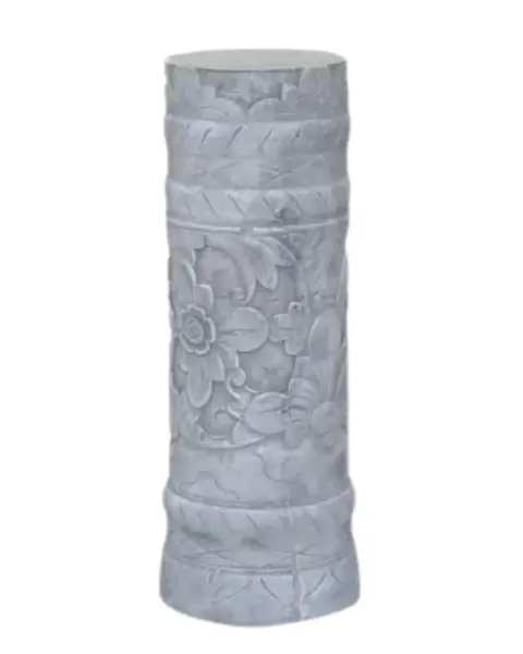 Product image 3 of the product “Batur - Straight pedestal with flower motif, Ø 15cm, 45cm H | cast stone ”